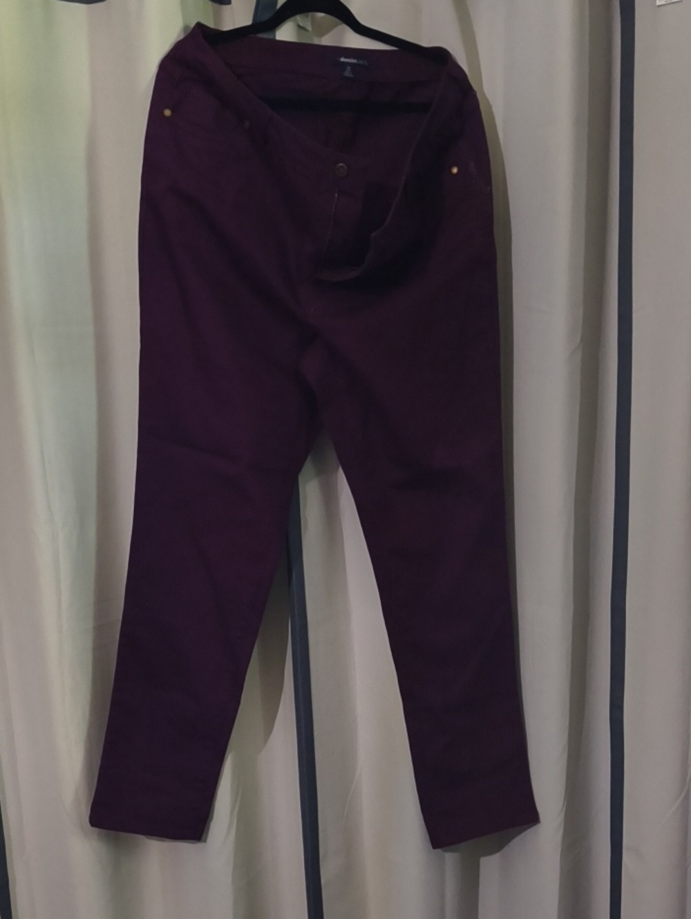 Denim 24/7 Plum Straight-Leg Pants